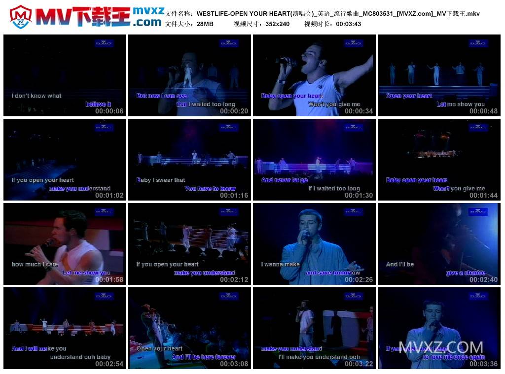 WESTLIFE-OPEN YOUR HEART(演唱会)_英语_流行歌曲_MC803531